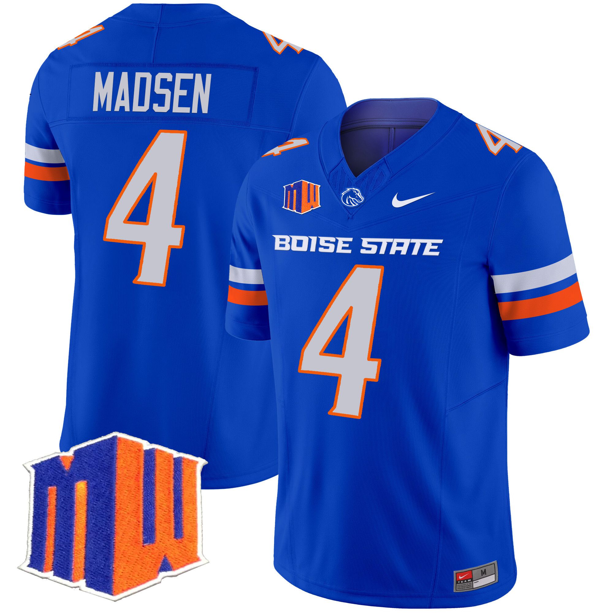 Men Boise State Broncos #4 Madsen Blue Nike 2024 Vapor Limited NCAA Jersey style 1->more ncaa teams->NCAA Jersey